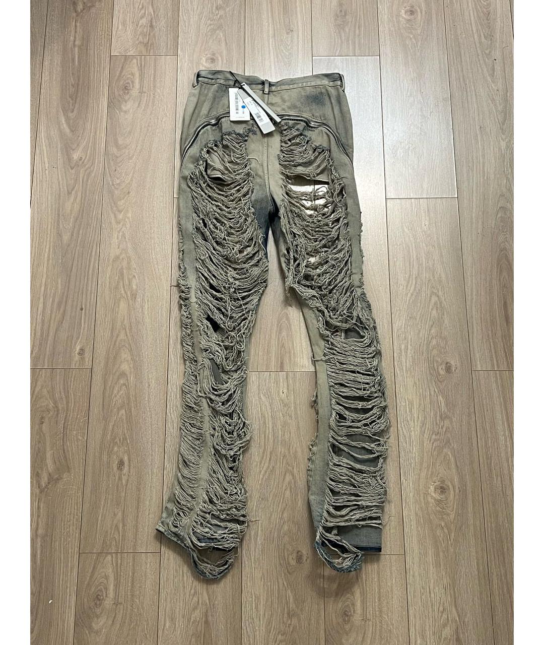 RICK OWENS Синие хлопковые джинсы, фото 2