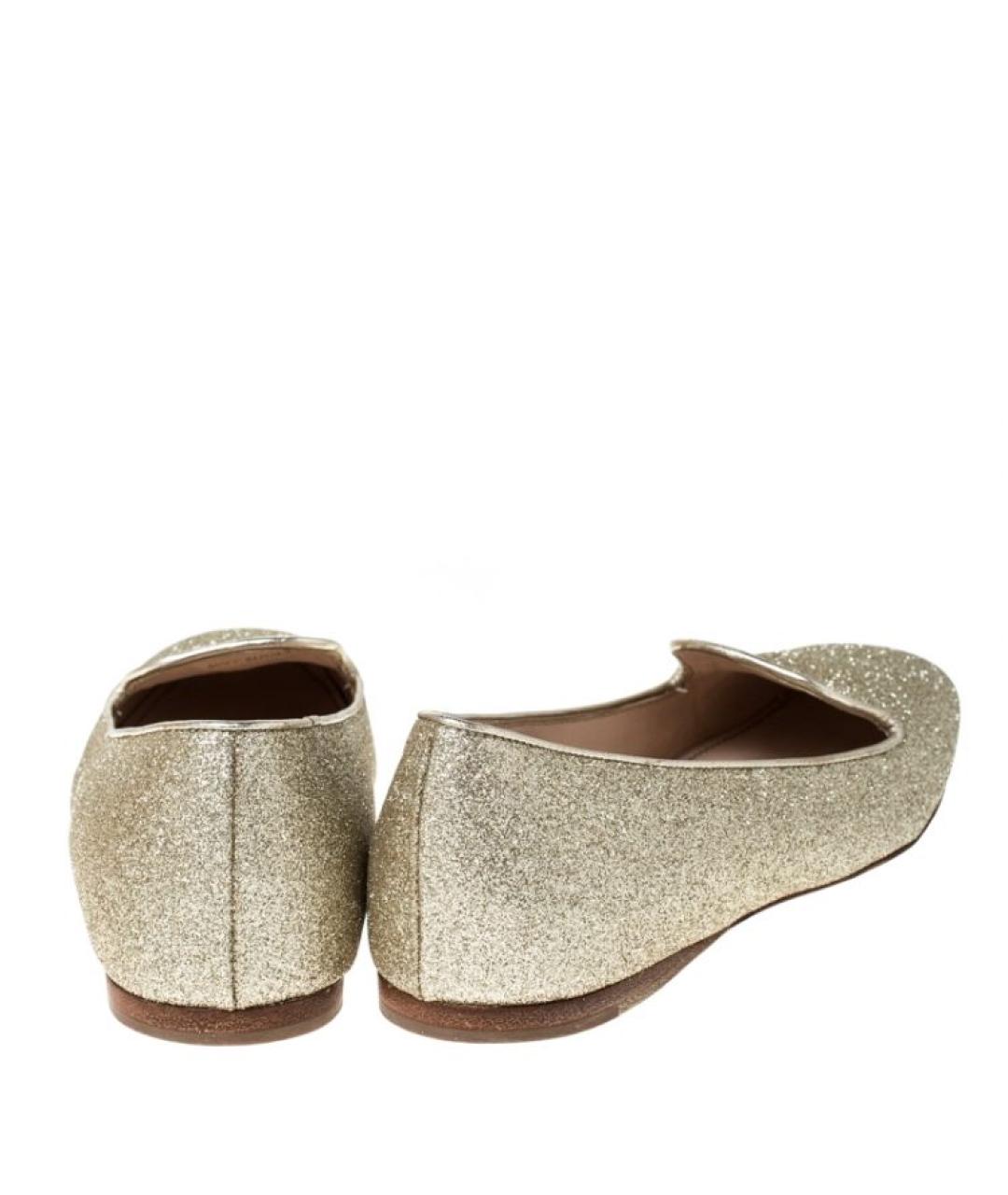 PRADA Золотые кожаные лоферы, фото 8