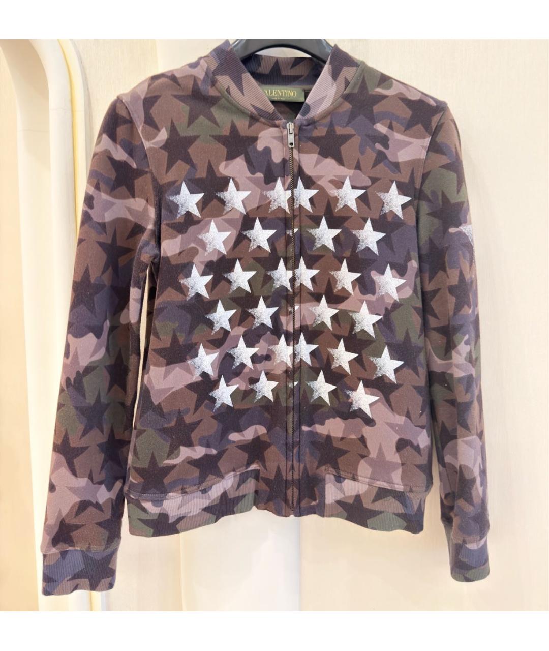 VALENTINO Хаки хлопковая спортивная куртка, фото 5