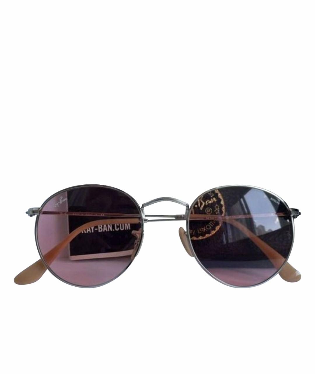RAY BAN Розовые металлические солнцезащитные очки, фото 1