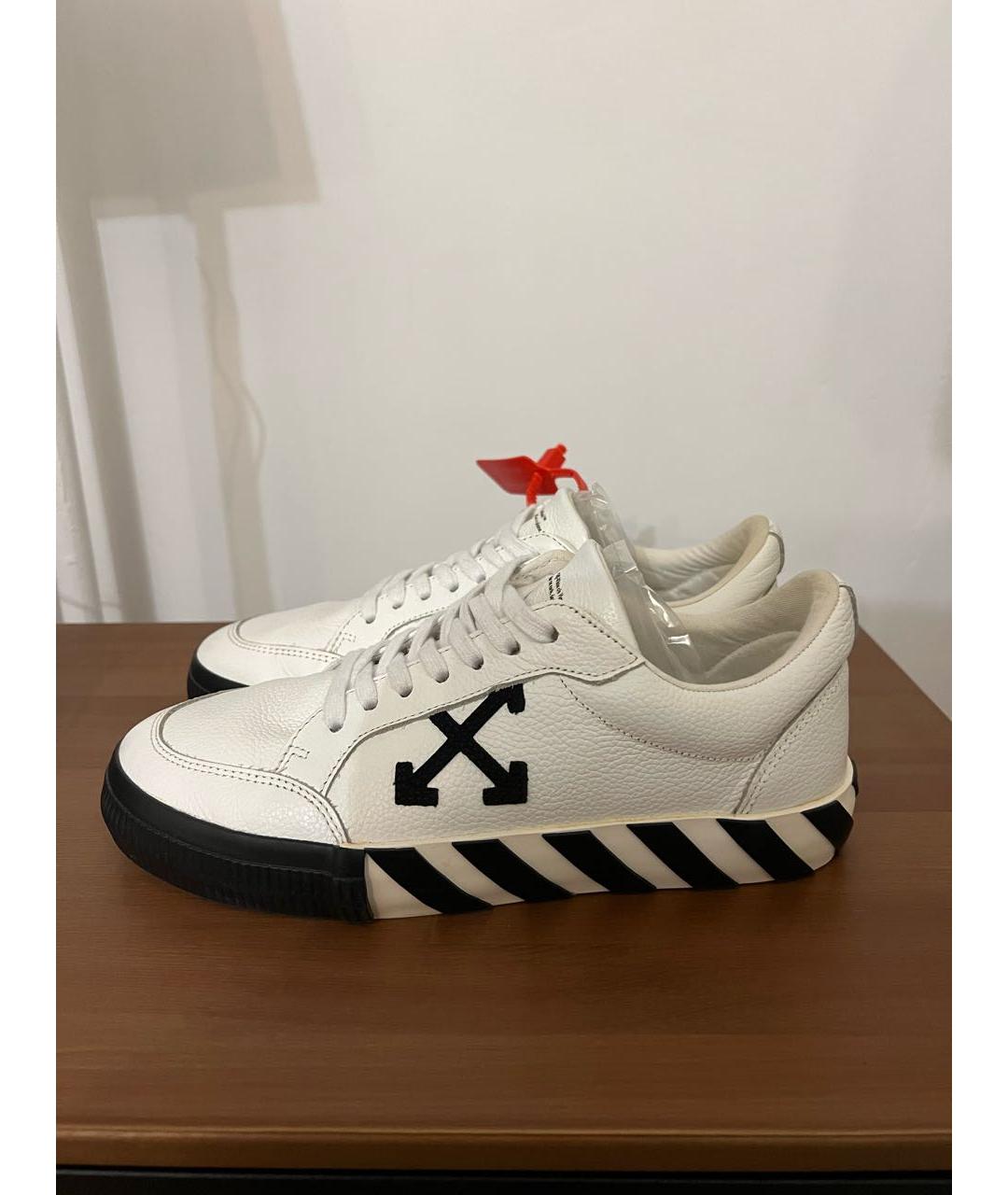 OFF-WHITE Белые кожаные кеды, фото 9