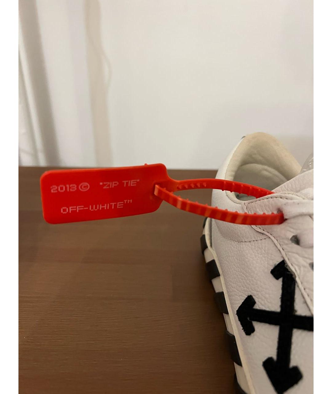 OFF-WHITE Белые кожаные кеды, фото 5