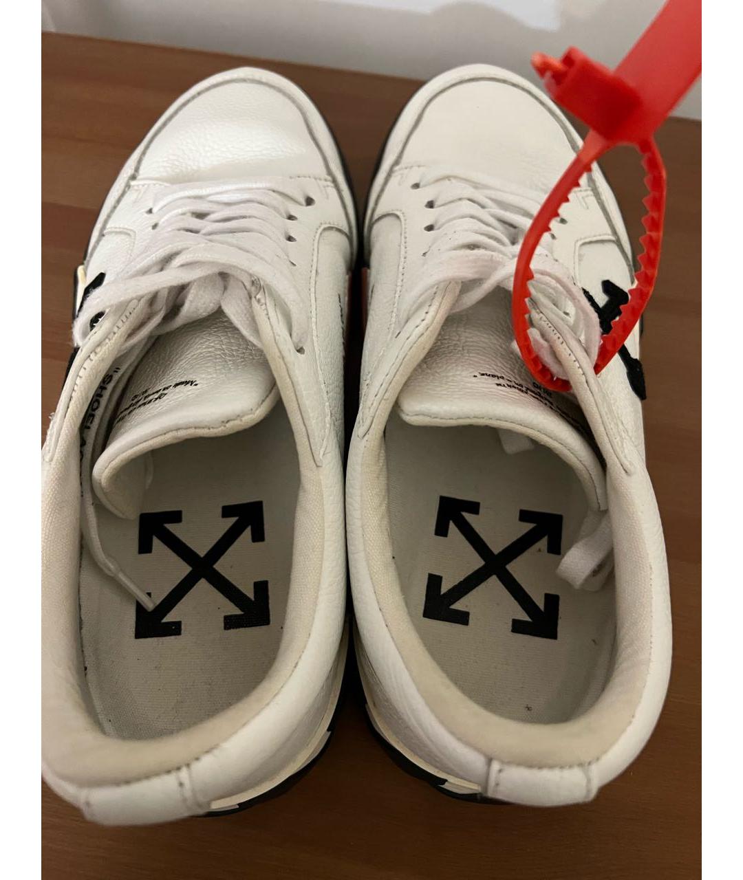 OFF-WHITE Белые кожаные кеды, фото 7