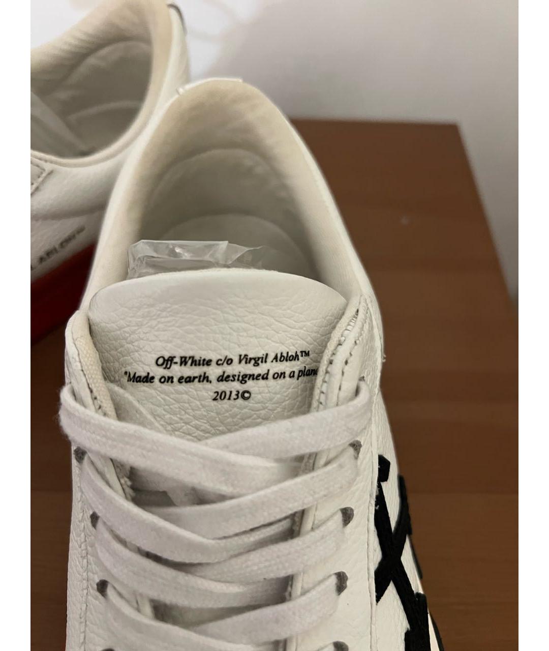 OFF-WHITE Белые кожаные кеды, фото 4