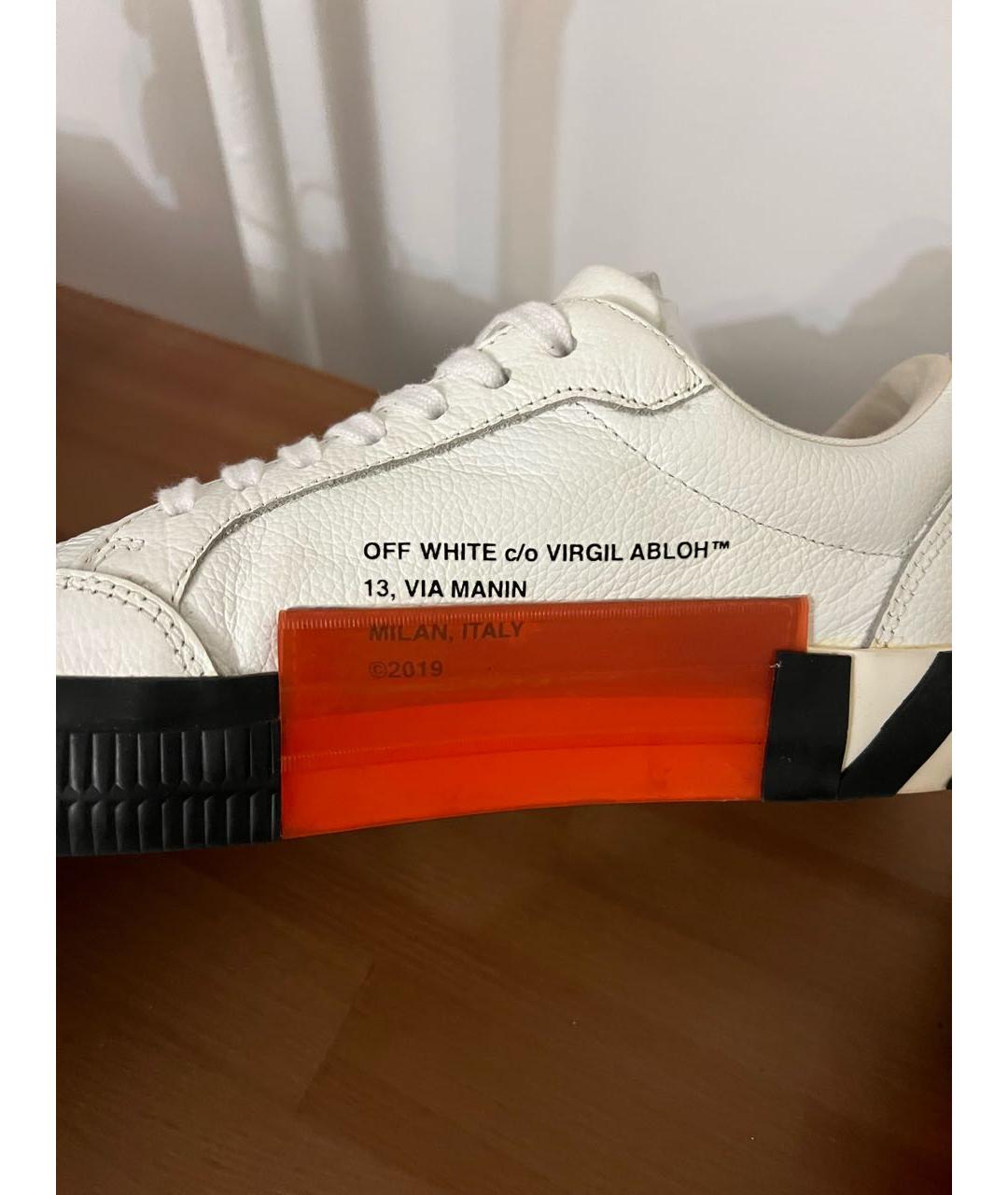 OFF-WHITE Белые кожаные кеды, фото 6