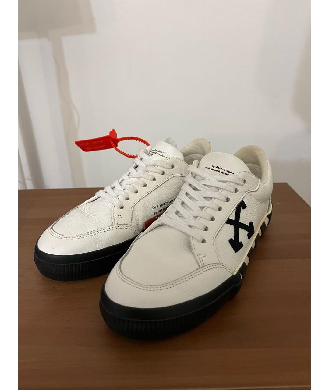 OFF-WHITE Белые кожаные кеды, фото 2