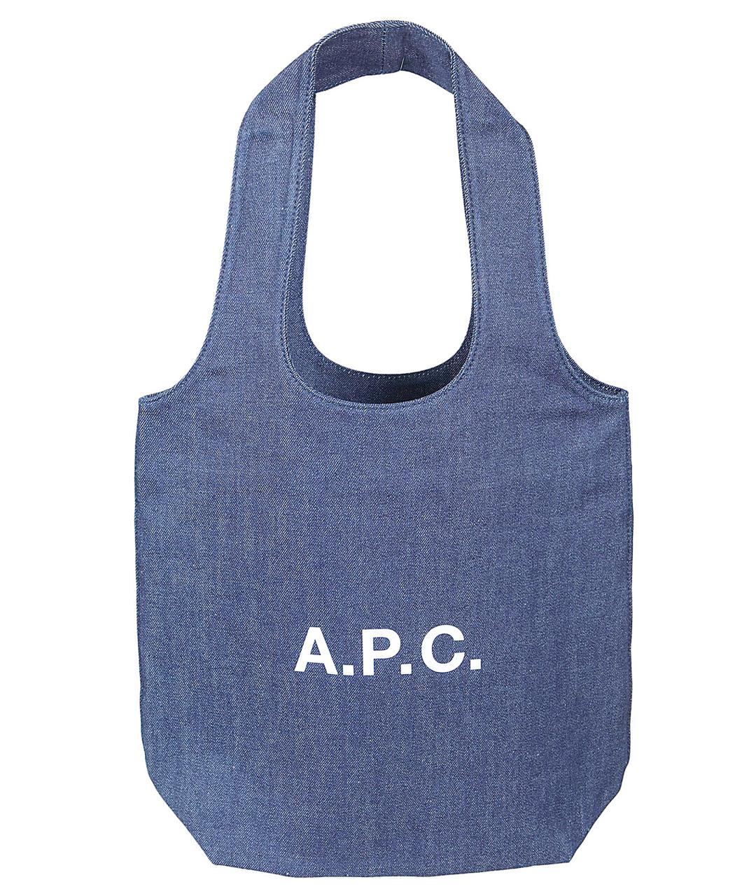 A.P.C. Синяя хлопковая сумка тоут, фото 1