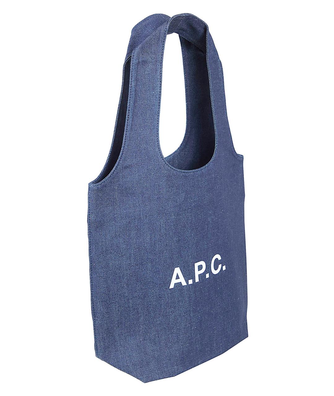 A.P.C. Синяя хлопковая сумка тоут, фото 2