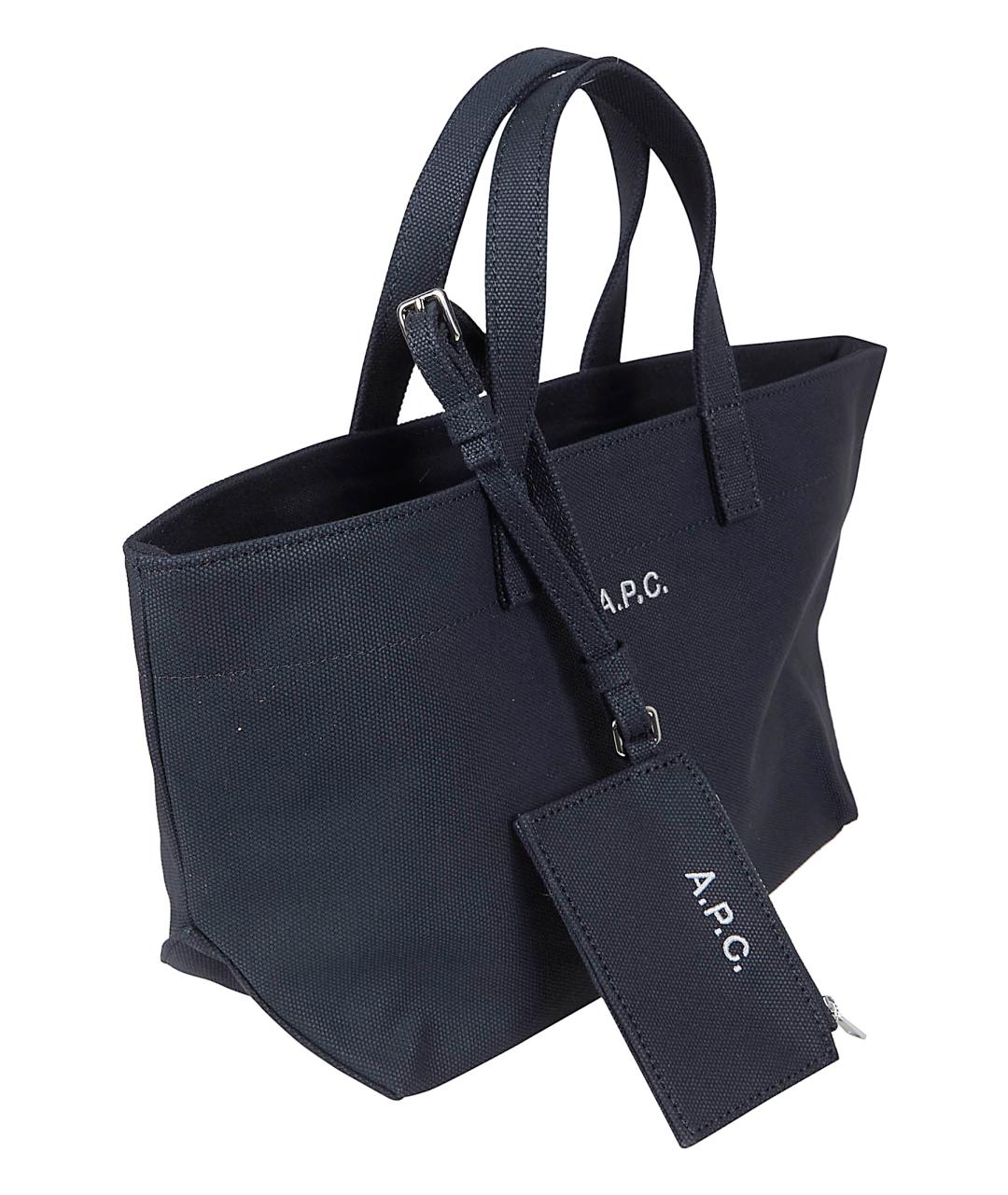 A.P.C. Черная хлопковая сумка тоут, фото 2