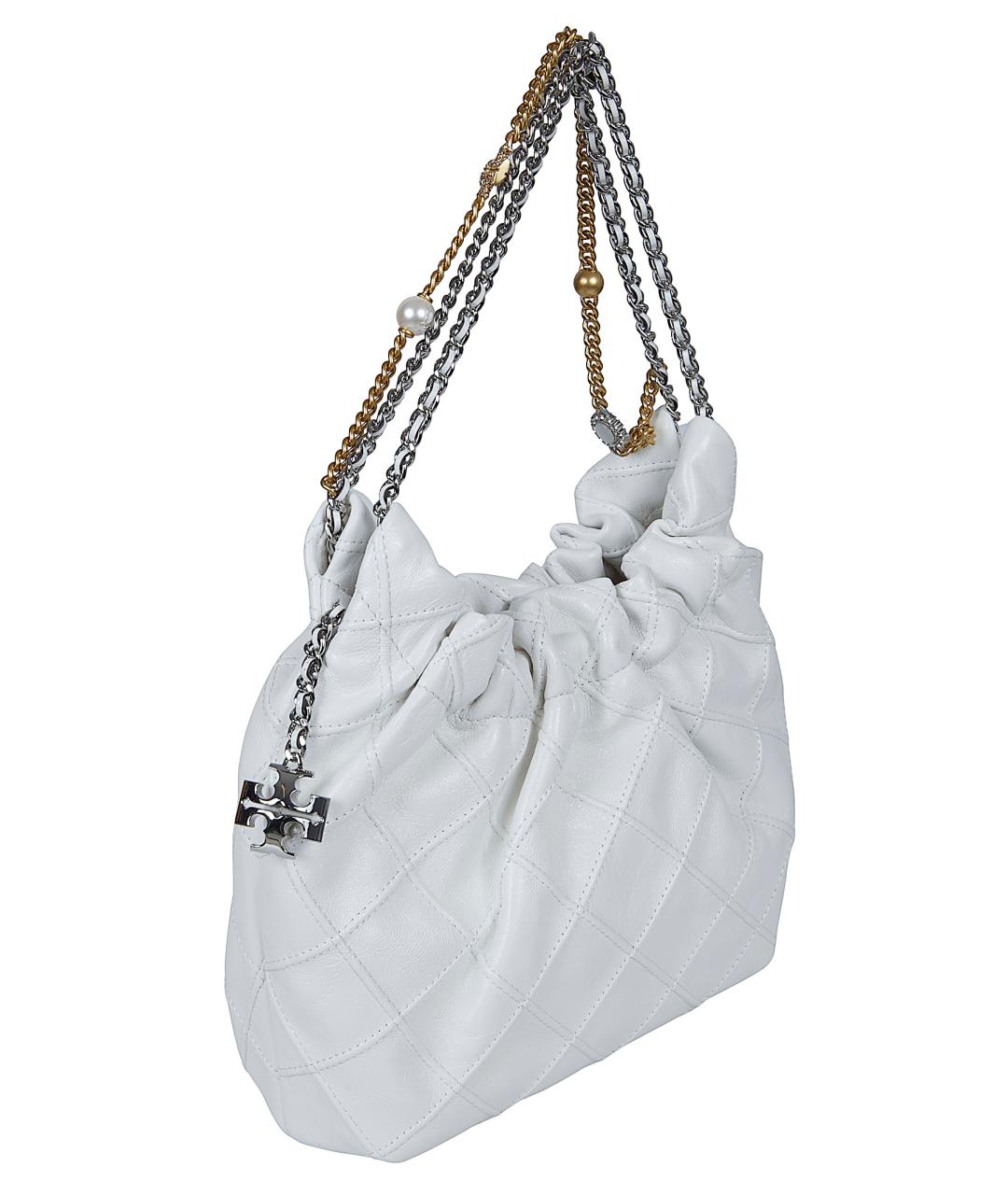 TORY BURCH Белая кожаная сумка через плечо, фото 2