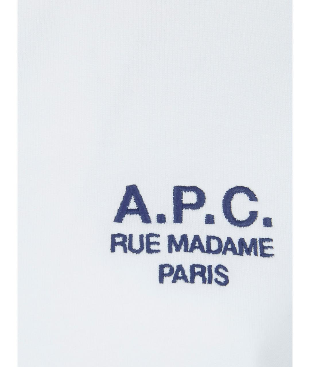 A.P.C. Белая хлопковая футболка, фото 3