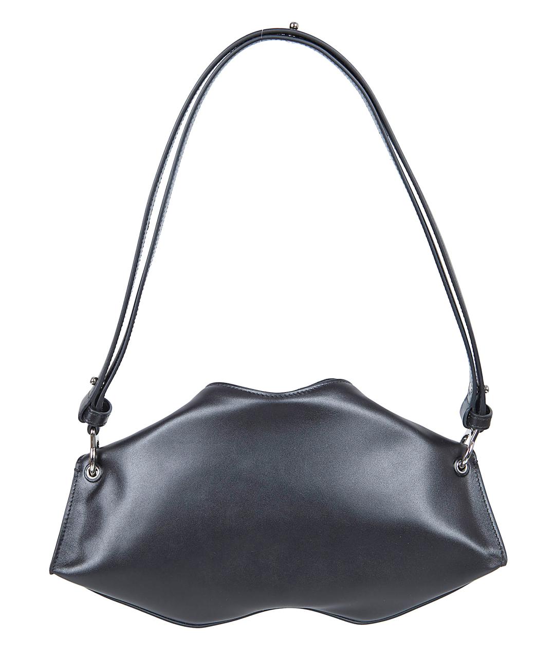 ALEXANDER MCQUEEN Черная кожаная сумка через плечо, фото 3