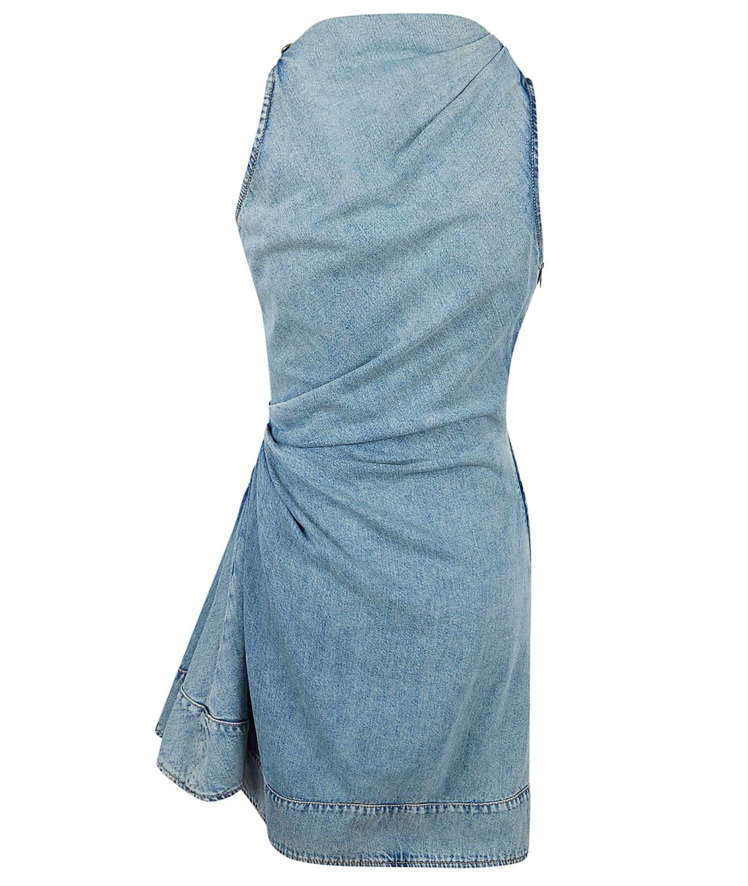 ALEXANDER MCQUEEN Голубое хлопковое платье, фото 2