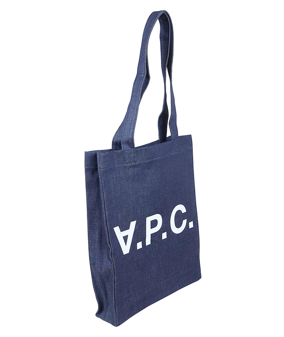 A.P.C. Синяя хлопковая сумка тоут, фото 2