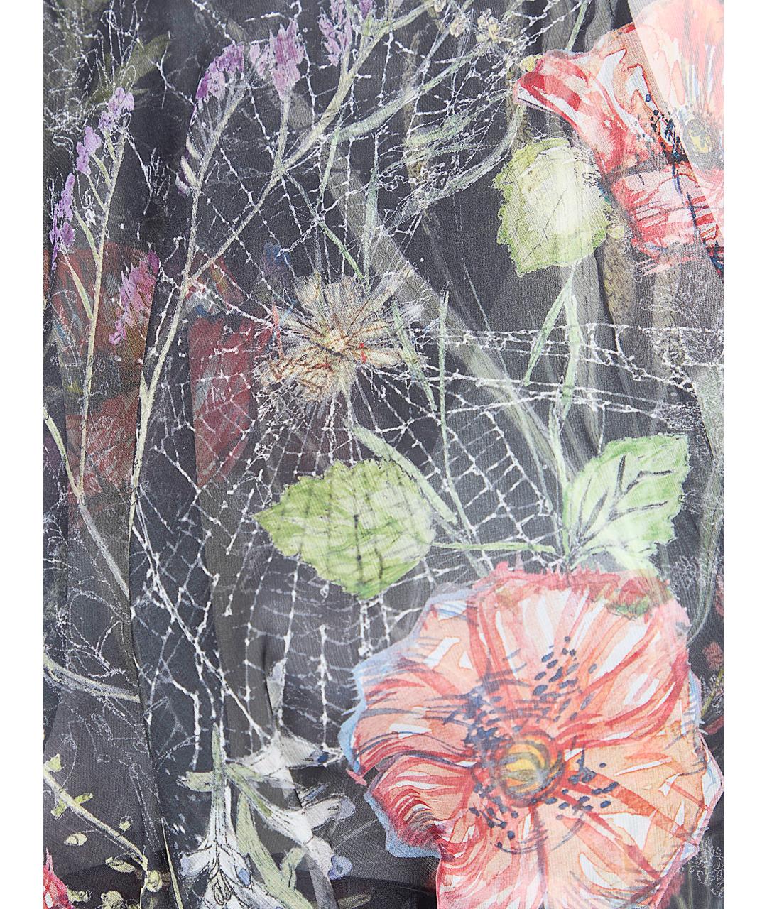 ALEXANDER MCQUEEN Мульти шелковое платье, фото 3