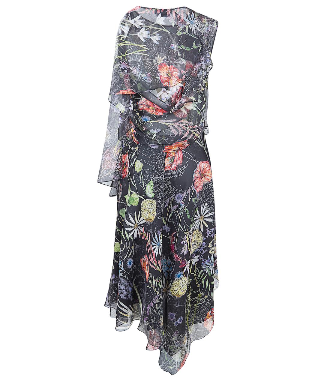 ALEXANDER MCQUEEN Мульти шелковое платье, фото 2