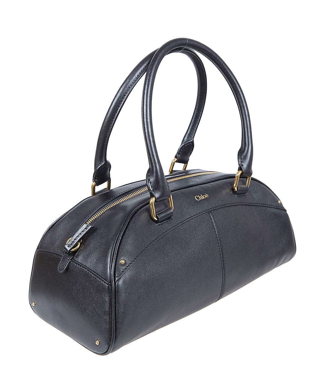 CHLOE Черная кожаная сумка тоут, фото 2
