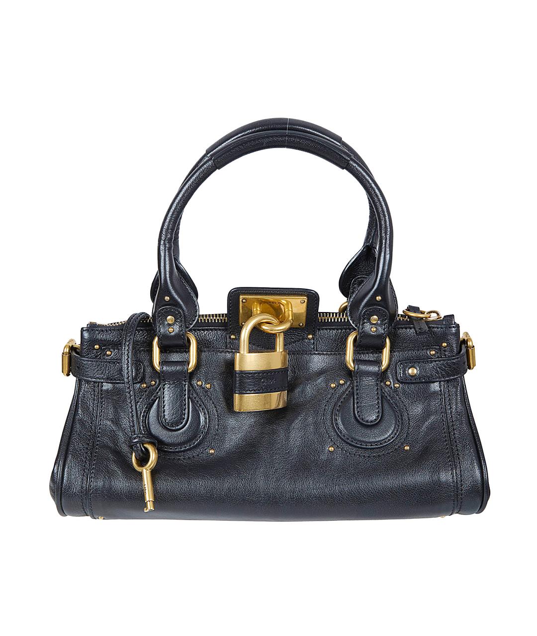 CHLOE Черная кожаная сумка тоут, фото 1