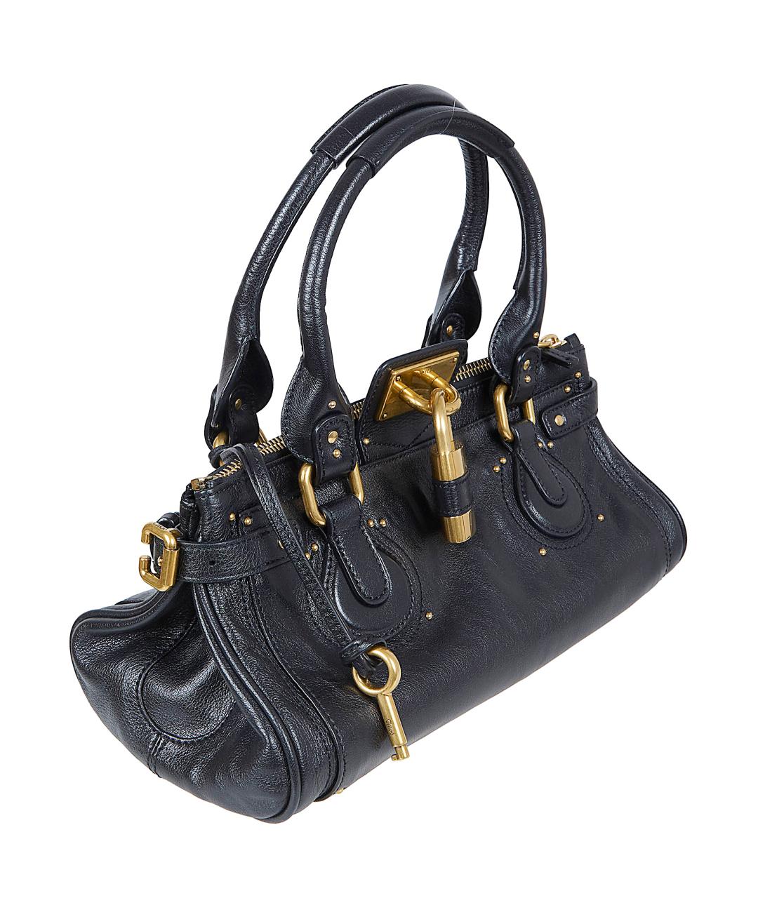 CHLOE Черная кожаная сумка тоут, фото 2