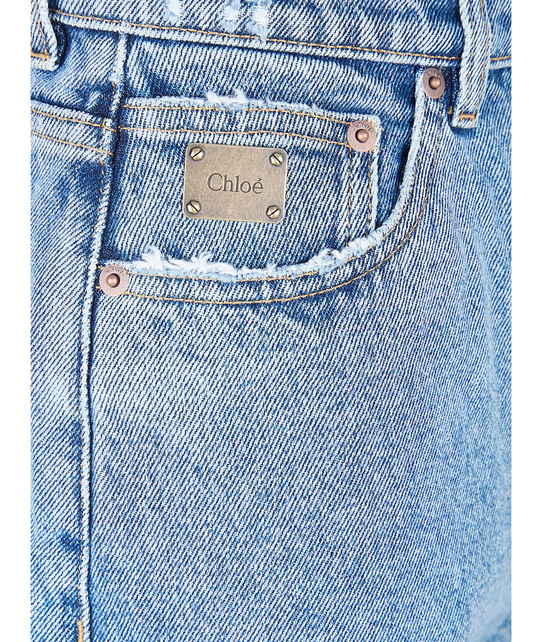 CHLOE Синие хлопковые прямые джинсы, фото 3