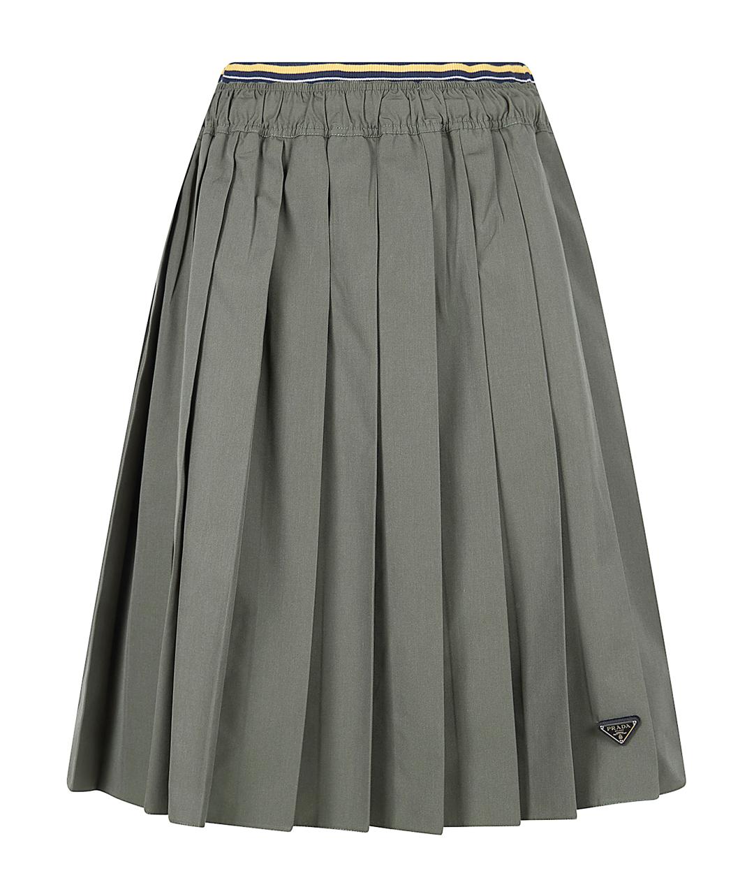 PRADA Зеленая юбка миди, фото 1