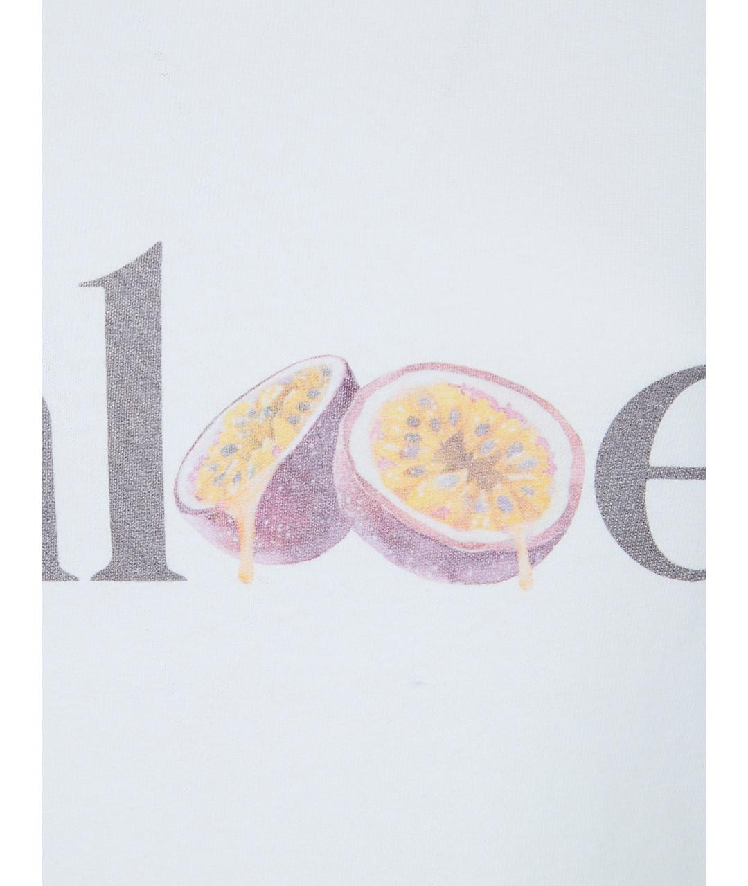 CHLOE Белая хлопковая футболка, фото 3