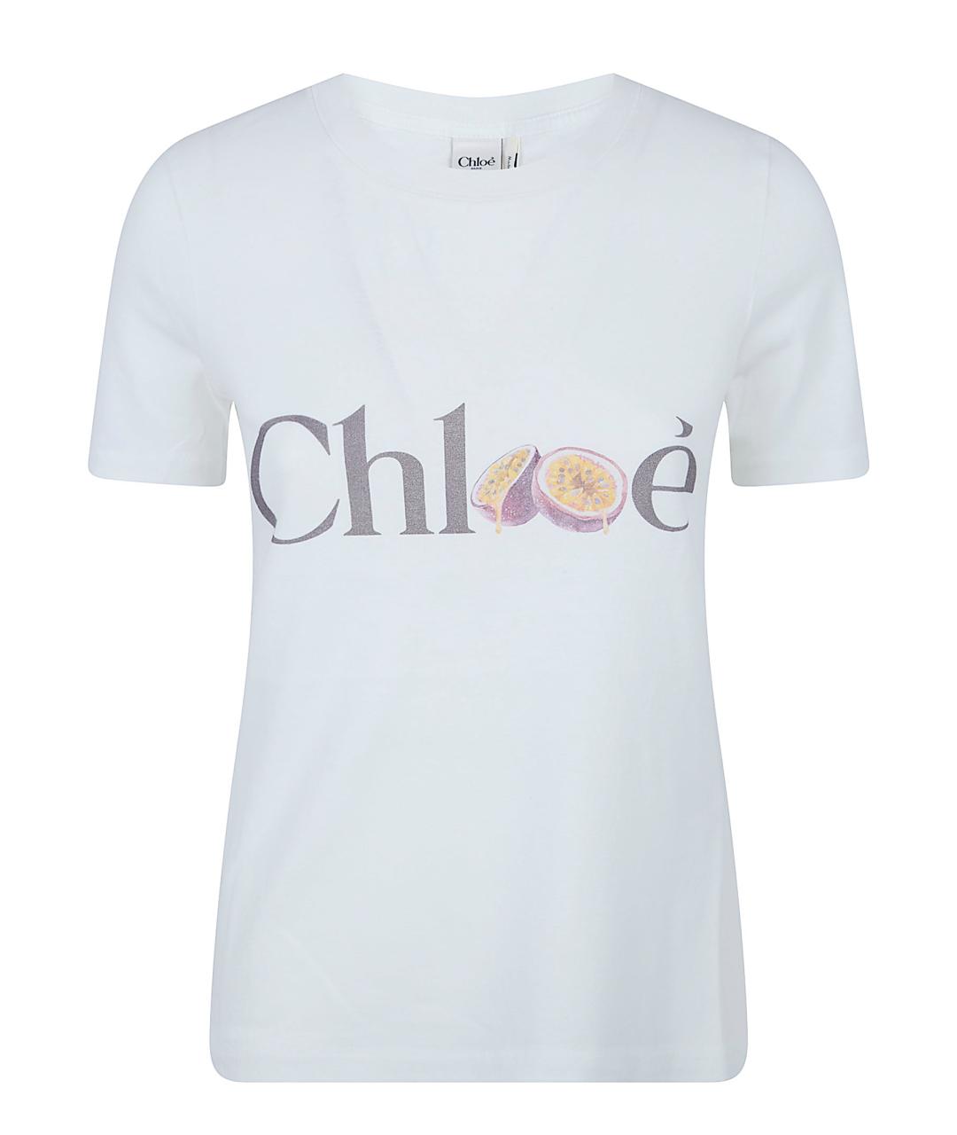 CHLOE Белая хлопковая футболка, фото 1