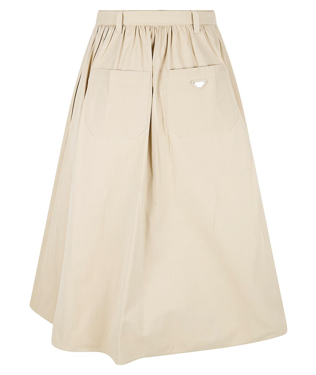 PRADA Бежевая юбка миди, фото 2