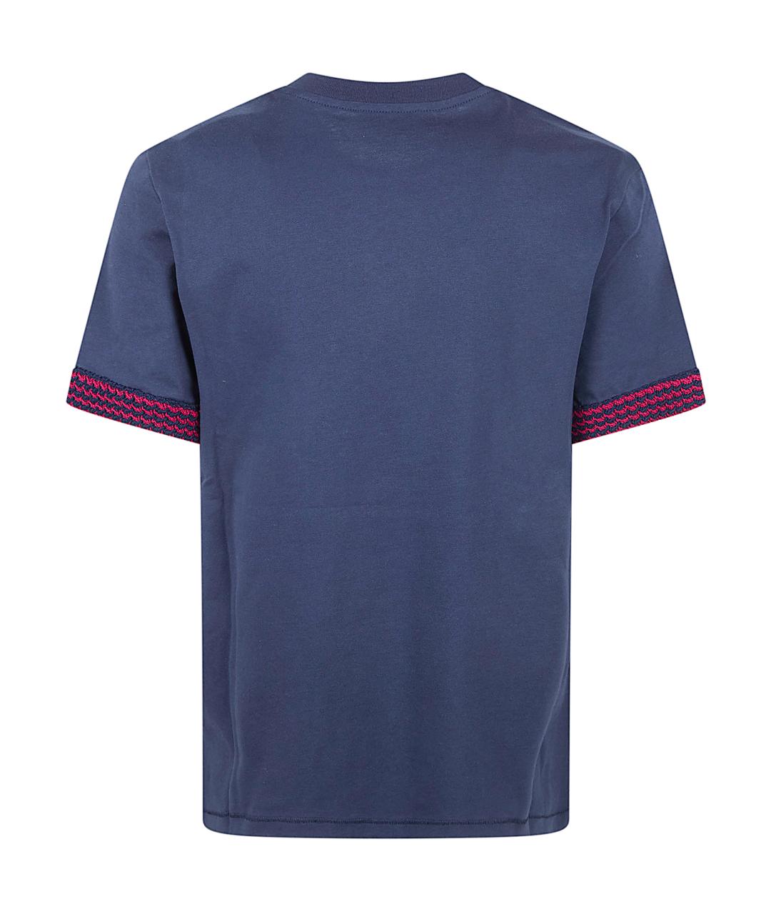 MONCLER Синяя хлопковая футболка, фото 2