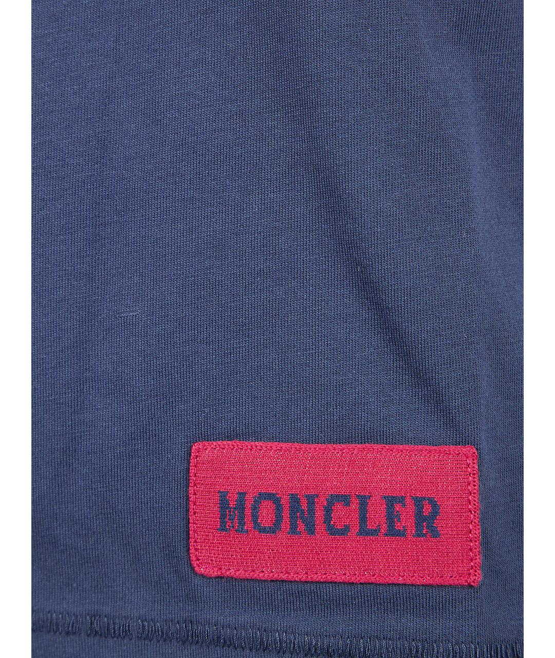 MONCLER Синяя хлопковая футболка, фото 3