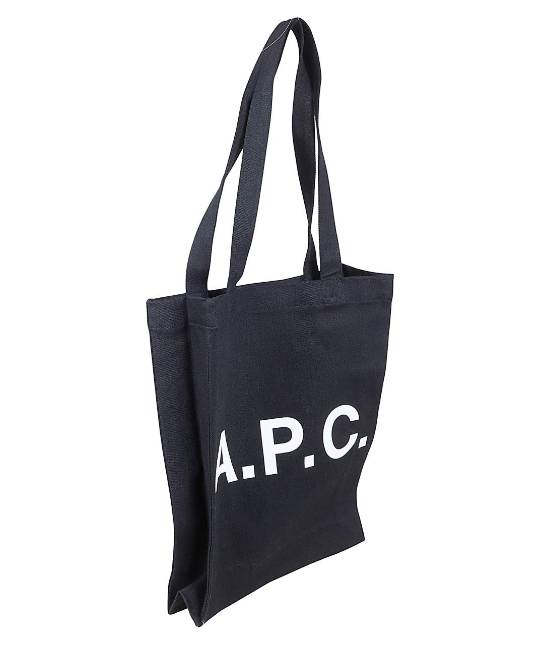 A.P.C. Черная хлопковая сумка тоут, фото 2