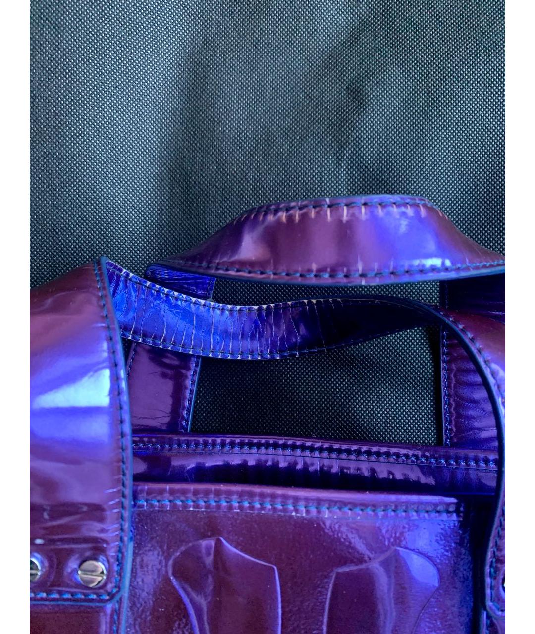 MCQ ALEXANDER MCQUEEN Синяя сумка тоут из искусственной кожи, фото 6