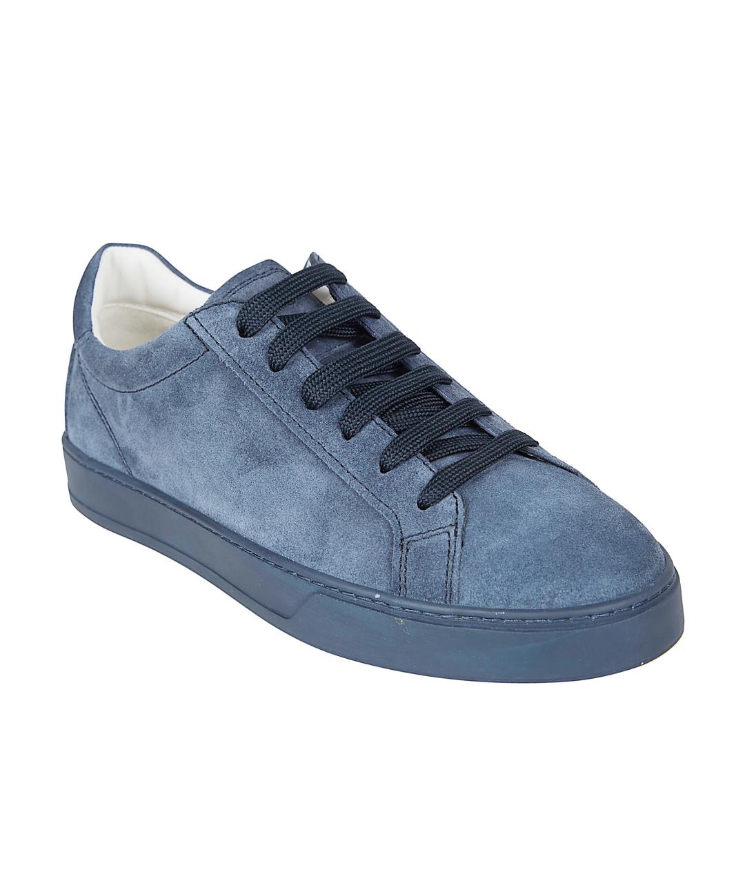 TOD'S Синие замшевые низкие кроссовки / кеды, фото 2