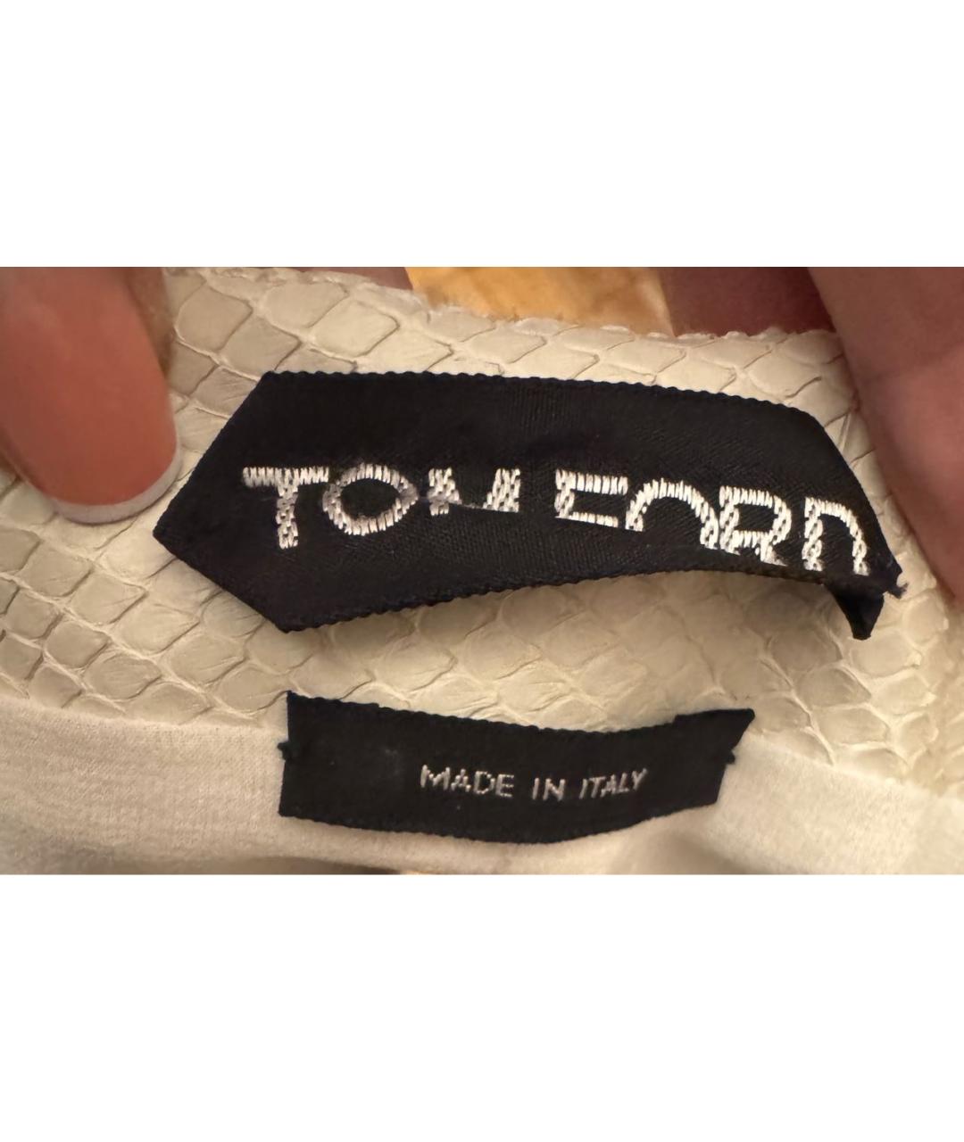 TOM FORD Белая юбка миди из экзотической кожи, фото 6