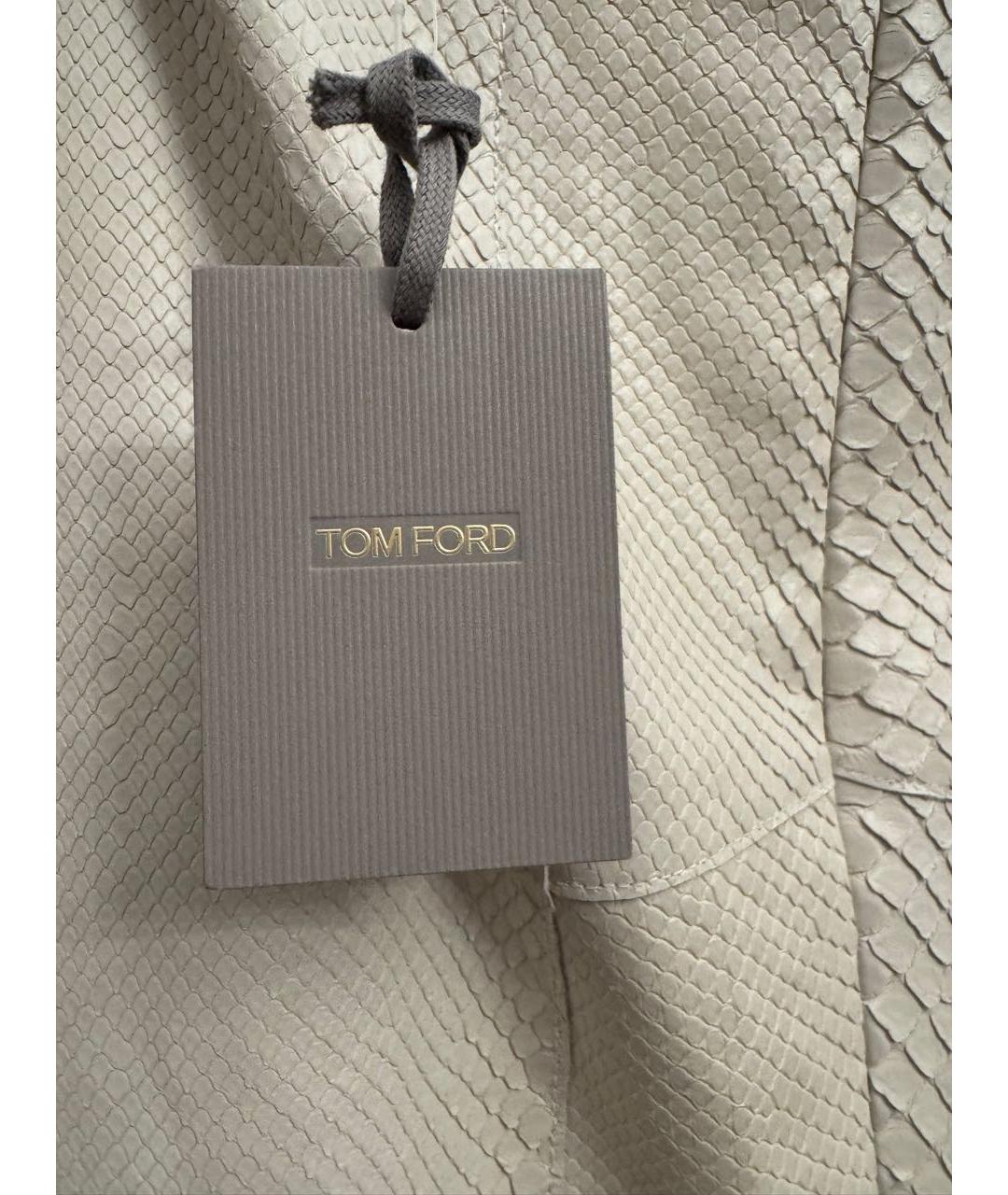 TOM FORD Белая юбка миди из экзотической кожи, фото 3