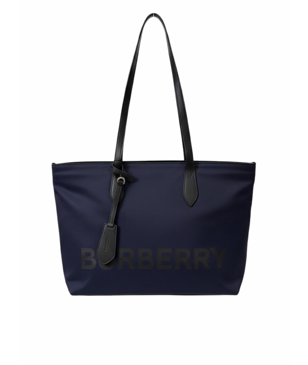 BURBERRY Темно-синяя сумка тоут, фото 1