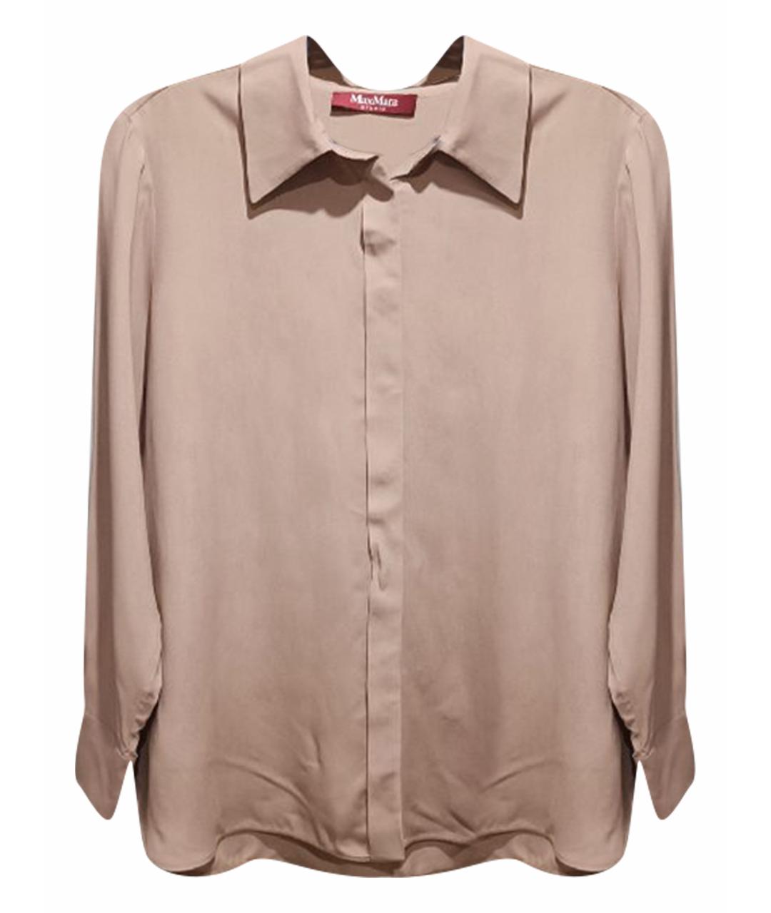 MAX MARA STUDIO Коричневая шелковая рубашка, фото 1