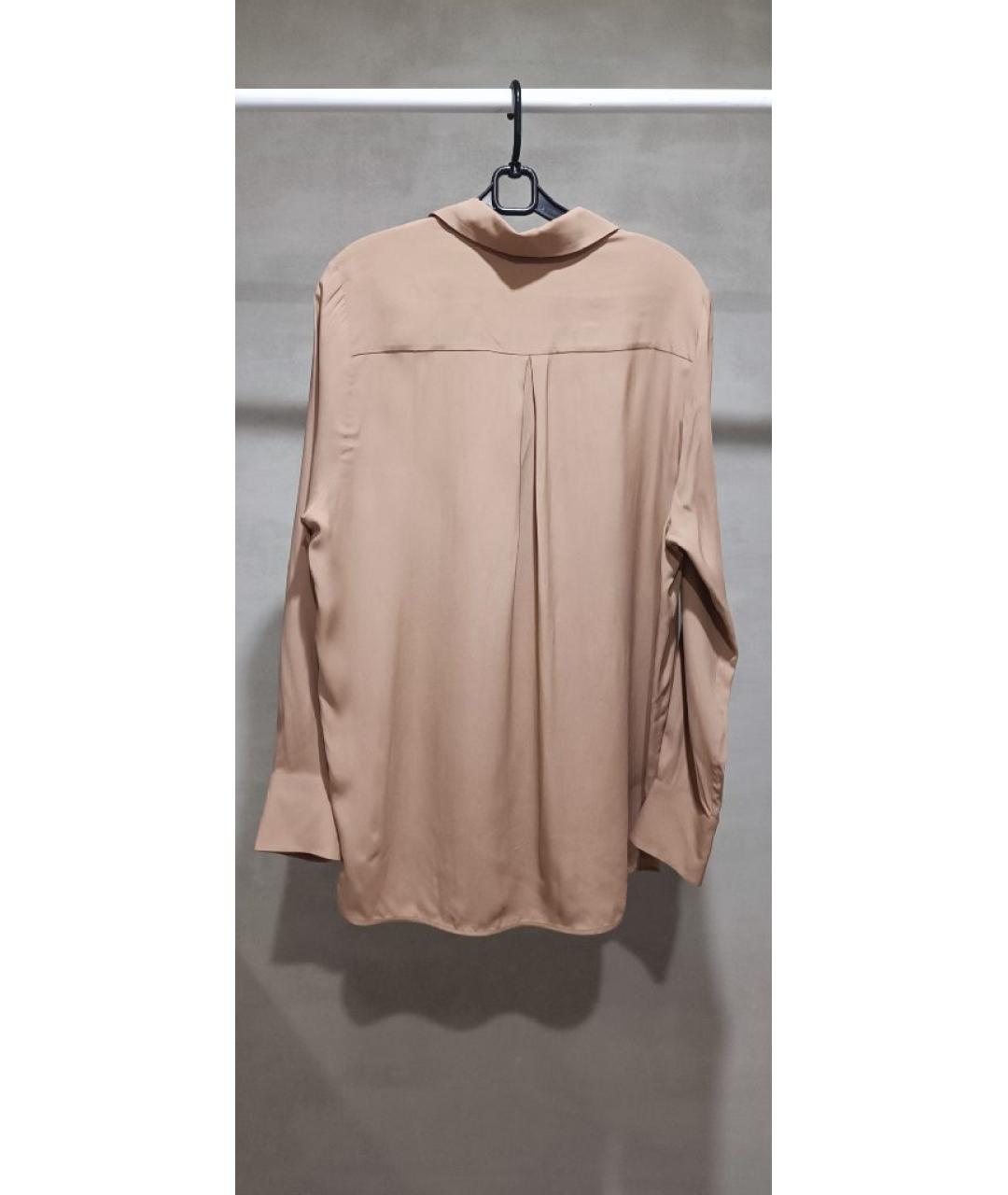 MAX MARA STUDIO Коричневая шелковая рубашка, фото 2