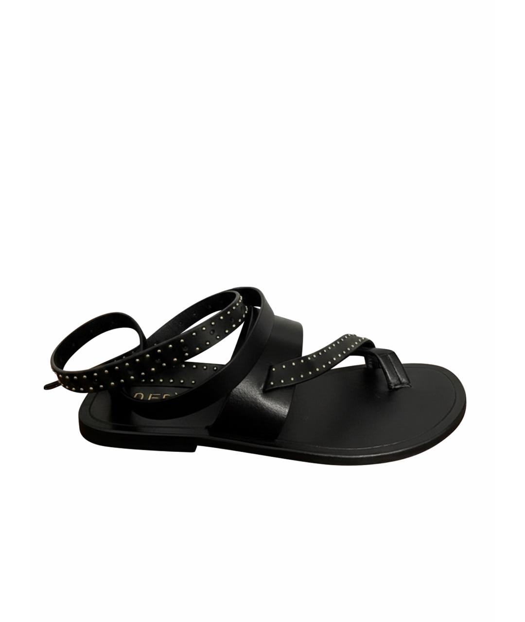 SAINT LAURENT Черные кожаные сандалии, фото 1