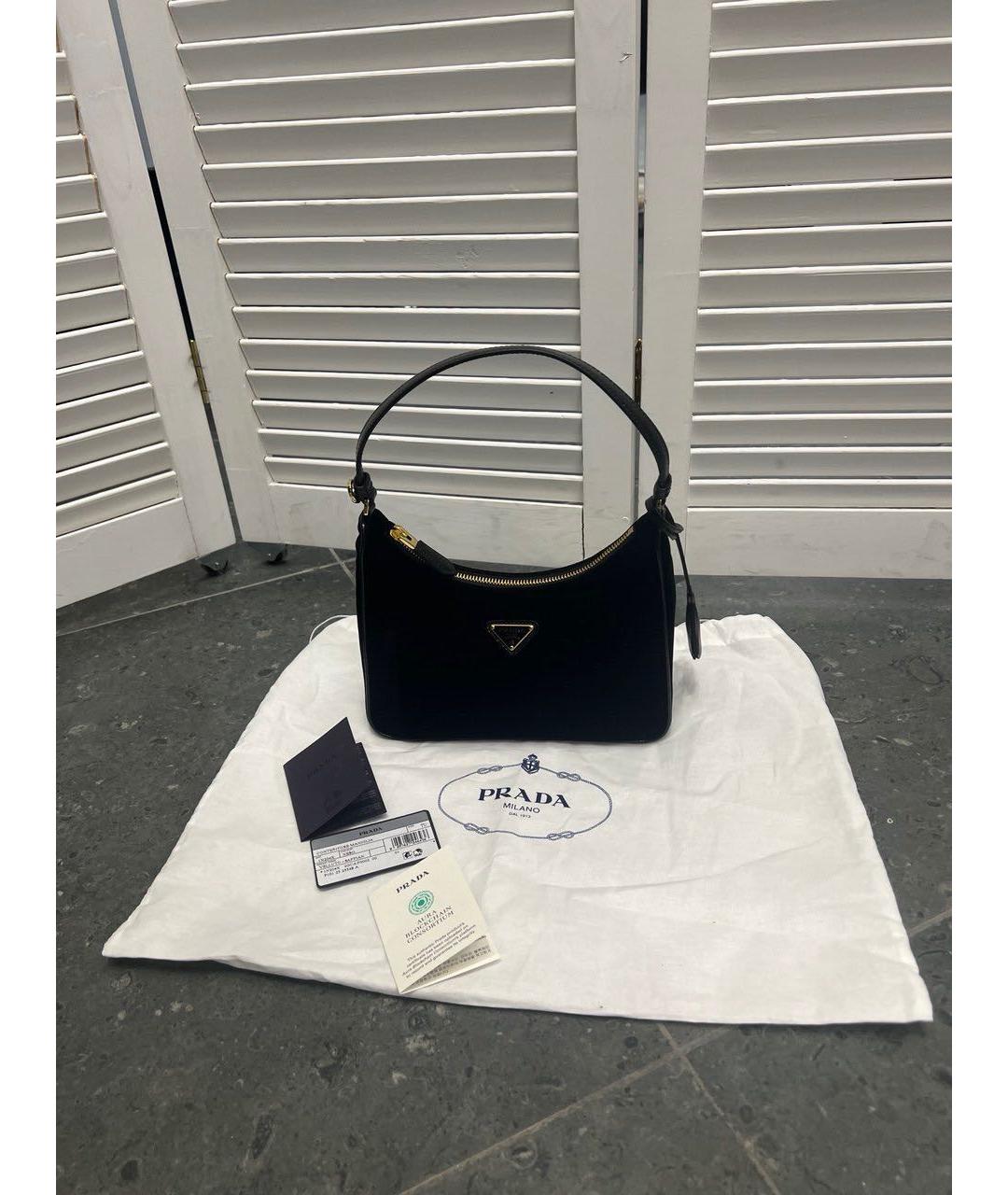 PRADA Черная бархатная сумка через плечо, фото 2