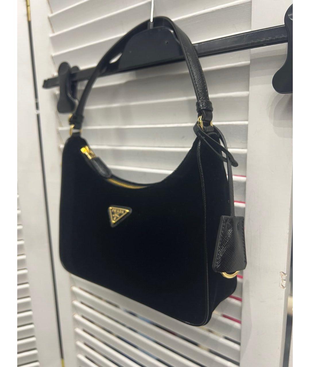 PRADA Черная бархатная сумка через плечо, фото 5