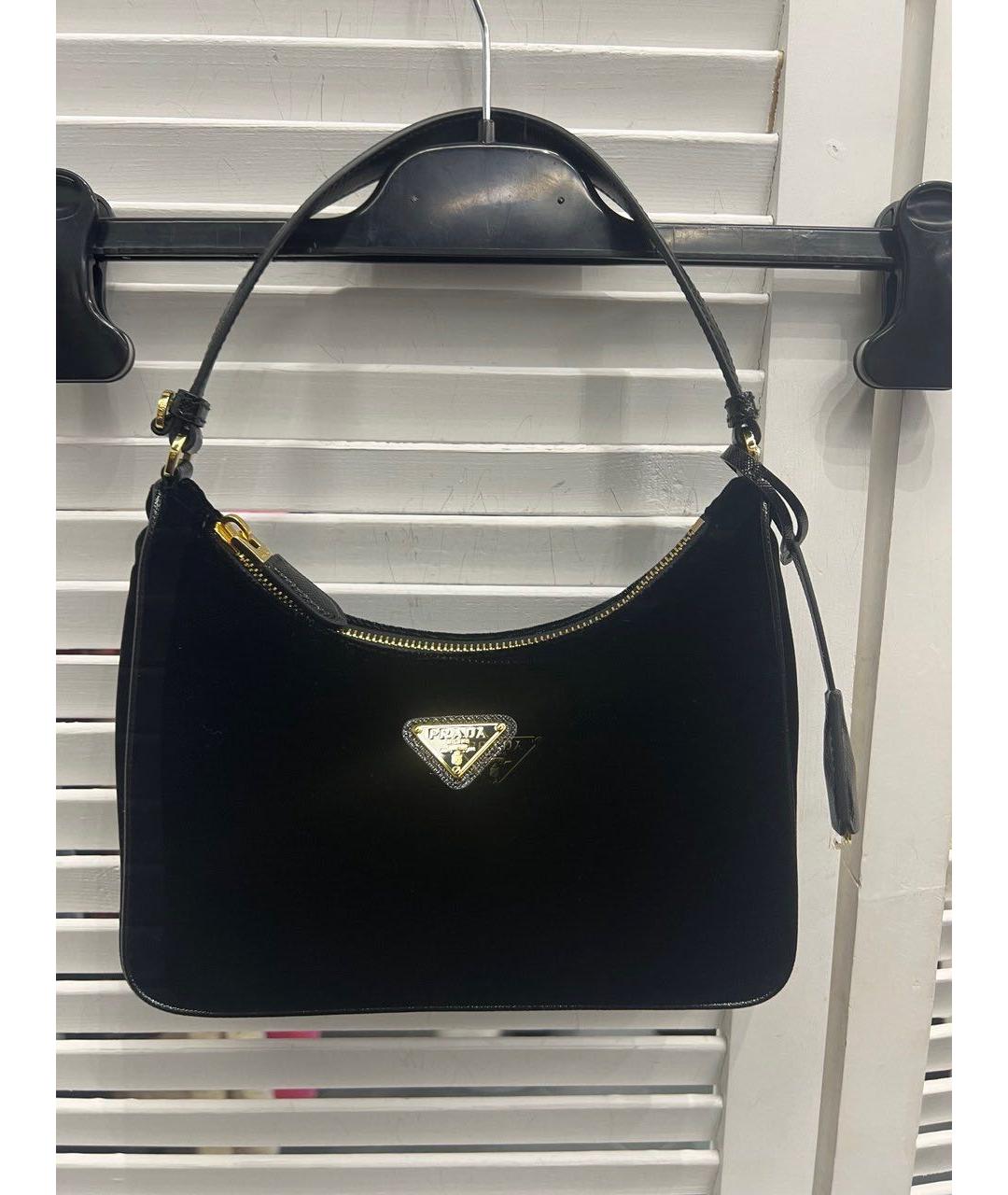 PRADA Черная бархатная сумка через плечо, фото 1