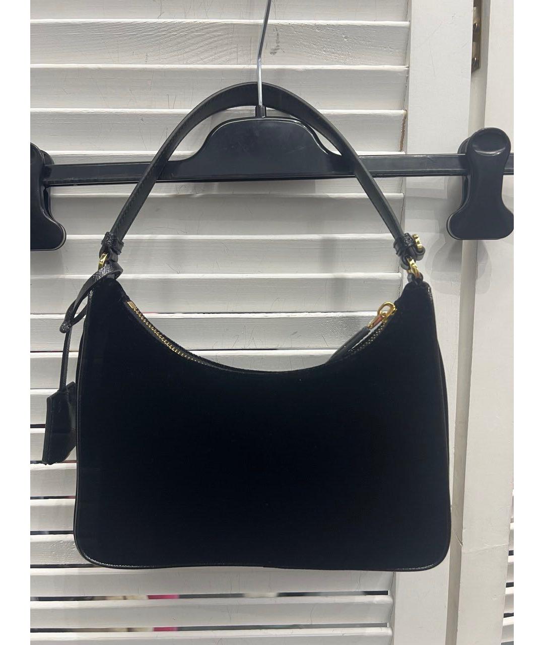 PRADA Черная бархатная сумка через плечо, фото 4