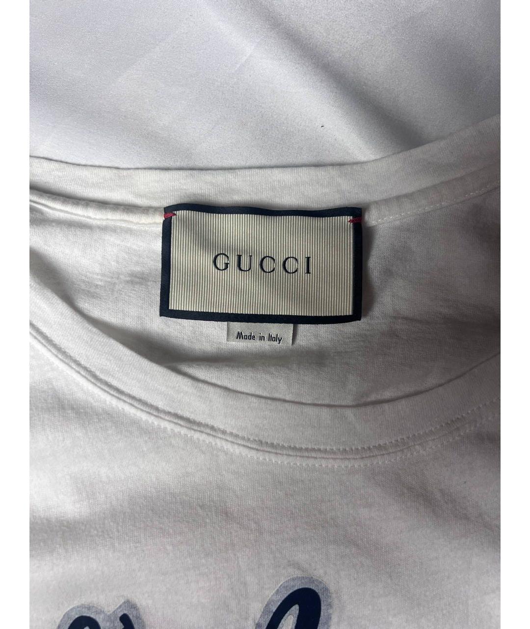 GUCCI Белая хлопковая футболка, фото 3