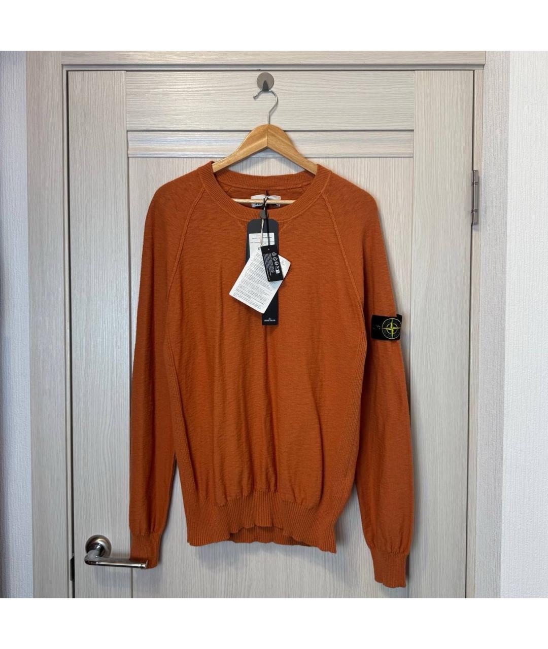 STONE ISLAND Оранжевый хлопковый джемпер / свитер, фото 5