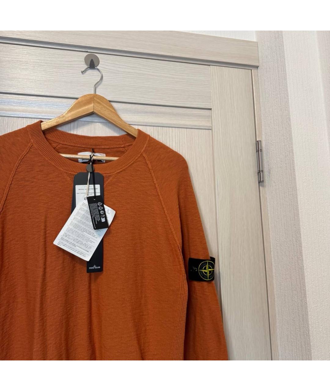 STONE ISLAND Оранжевый хлопковый джемпер / свитер, фото 2