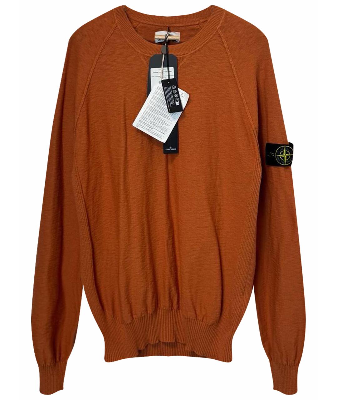 STONE ISLAND Оранжевый хлопковый джемпер / свитер, фото 1