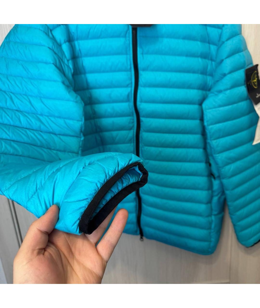 STONE ISLAND Бирюзовый пуховик, фото 3