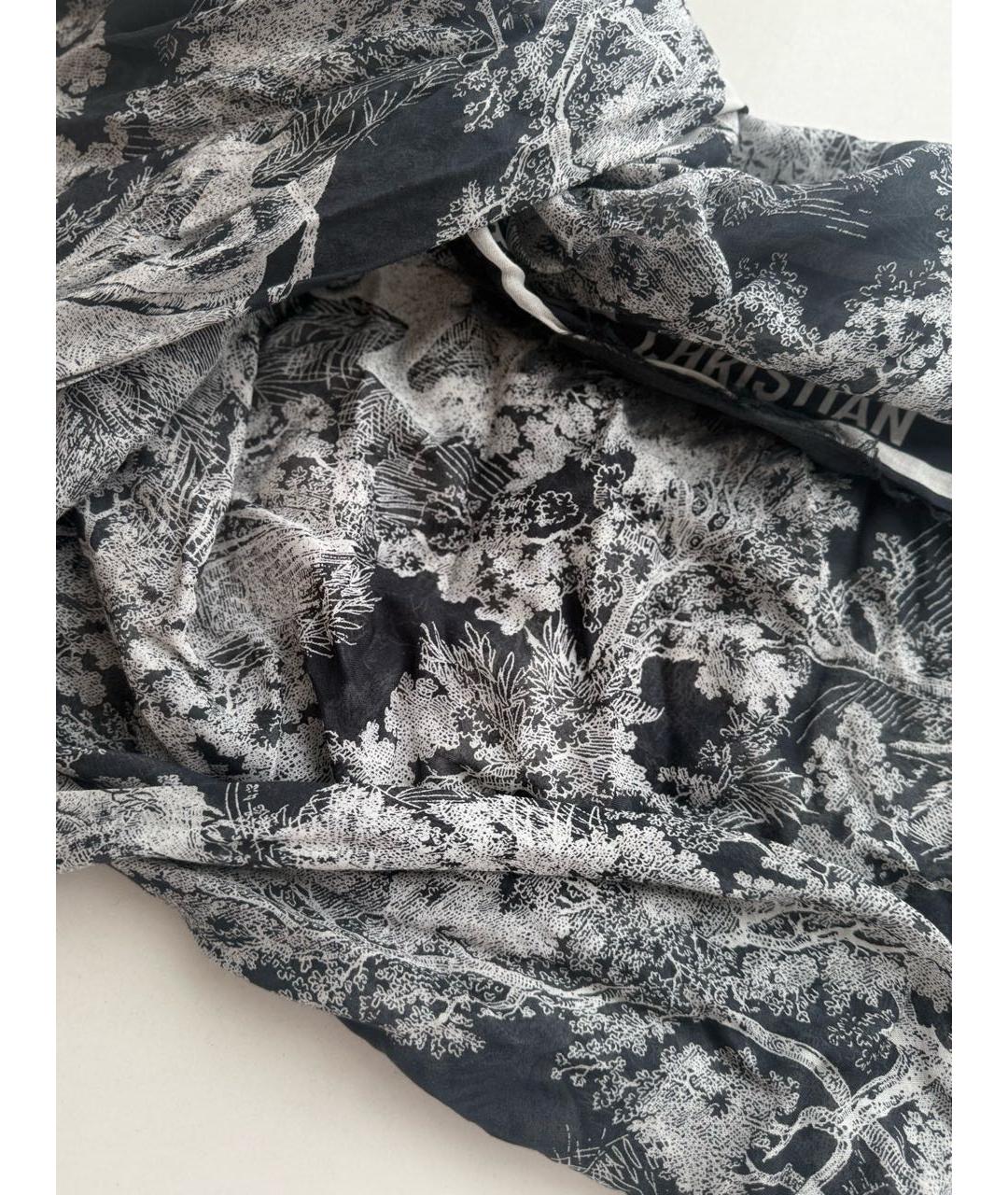 CHRISTIAN DIOR Темно-синий шарф, фото 7