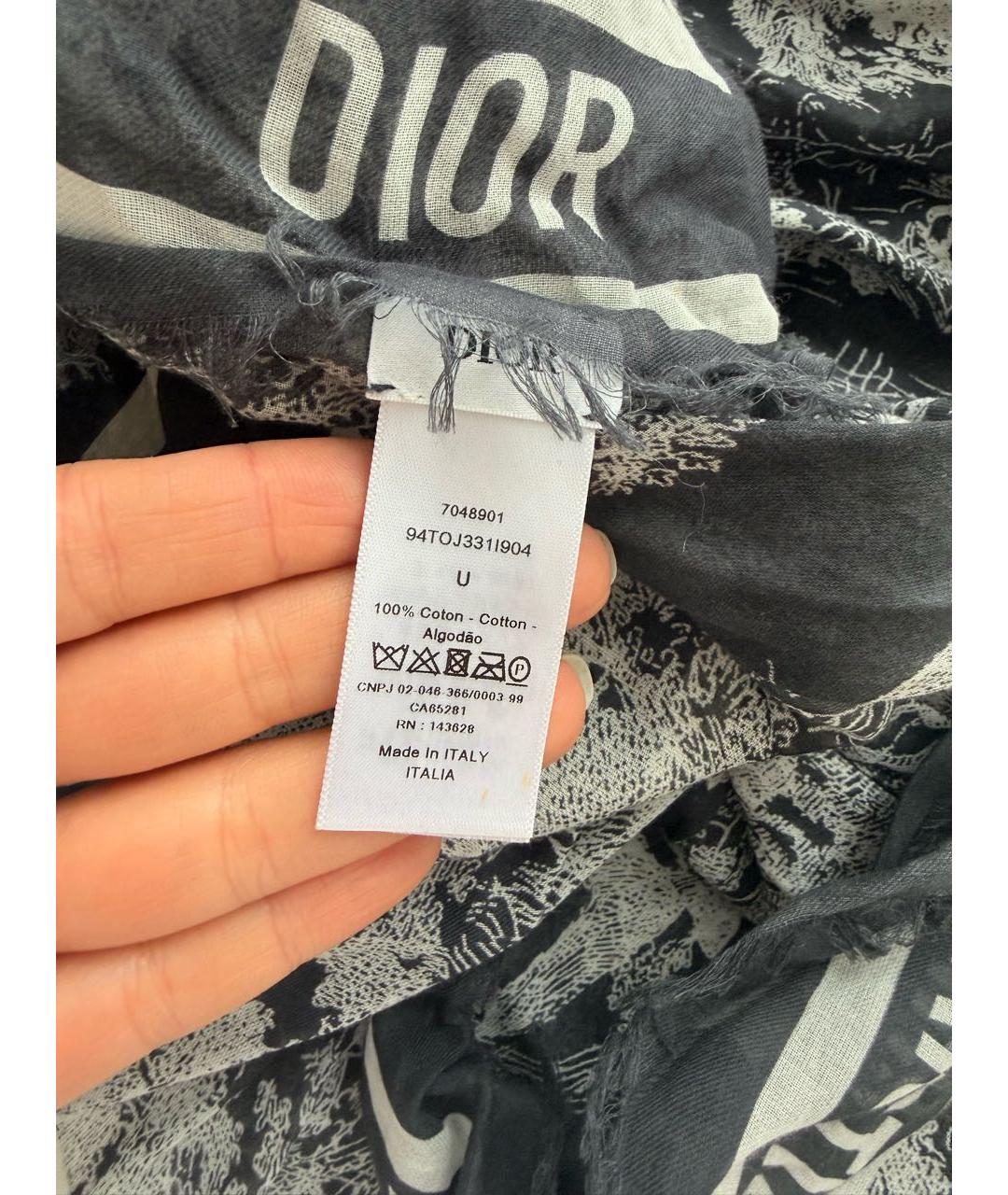 CHRISTIAN DIOR Темно-синий шарф, фото 5